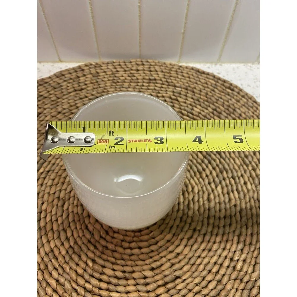 Glassybaby White Frosted Glass Clear Base Solid Round 4 in Dia 3 in Tall